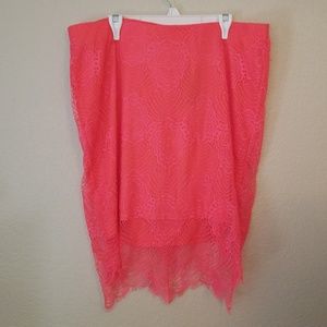 Neon lace skirt